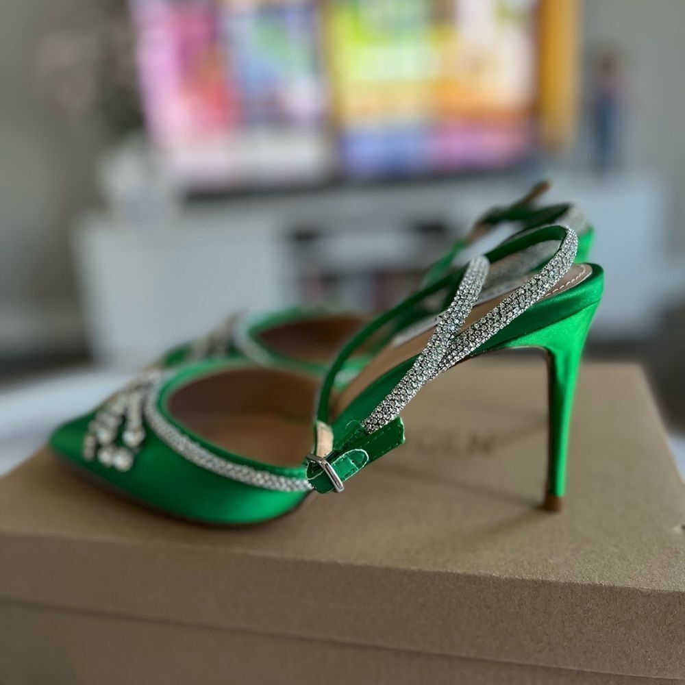 Steve Madden Lakelyn Ankle Strap Sandal, Green, Size 8.5 - Picture 9 of 10